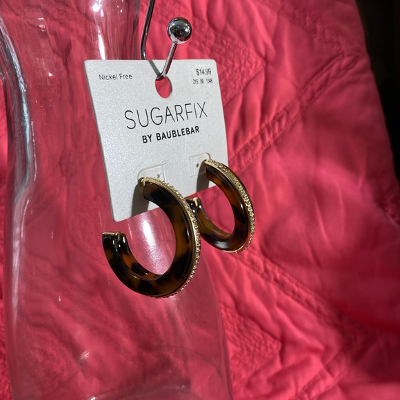 NWT SUGARFIX BY BAUBLEBAR TORTOISE AND GOLD EARRINGS - Picture 2 of 6